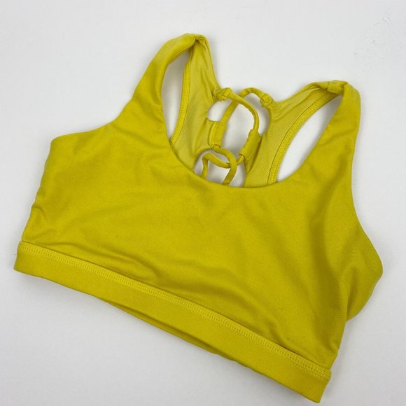Buffbunny Collection Tops - BuffBunny Yellow Cross Back Tank Top Sports Bra S